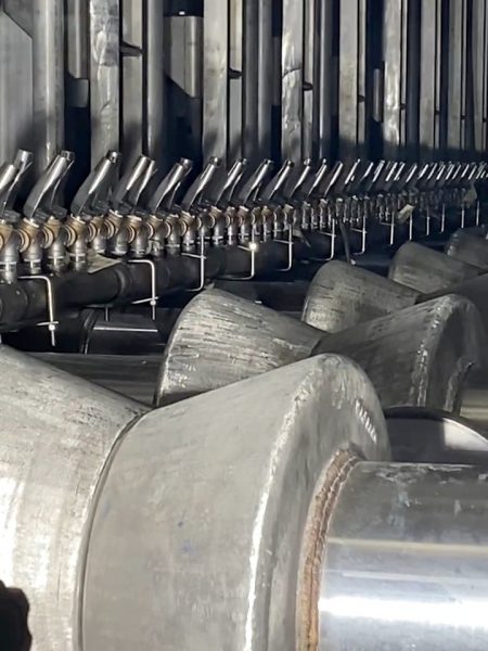 Pipe Roller Hearth Quench with Butterfly Rolls